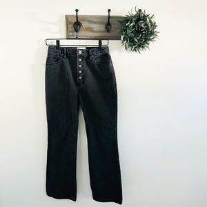 Rouje Black High Waisted Bastille Crop Flare Jeans 27
